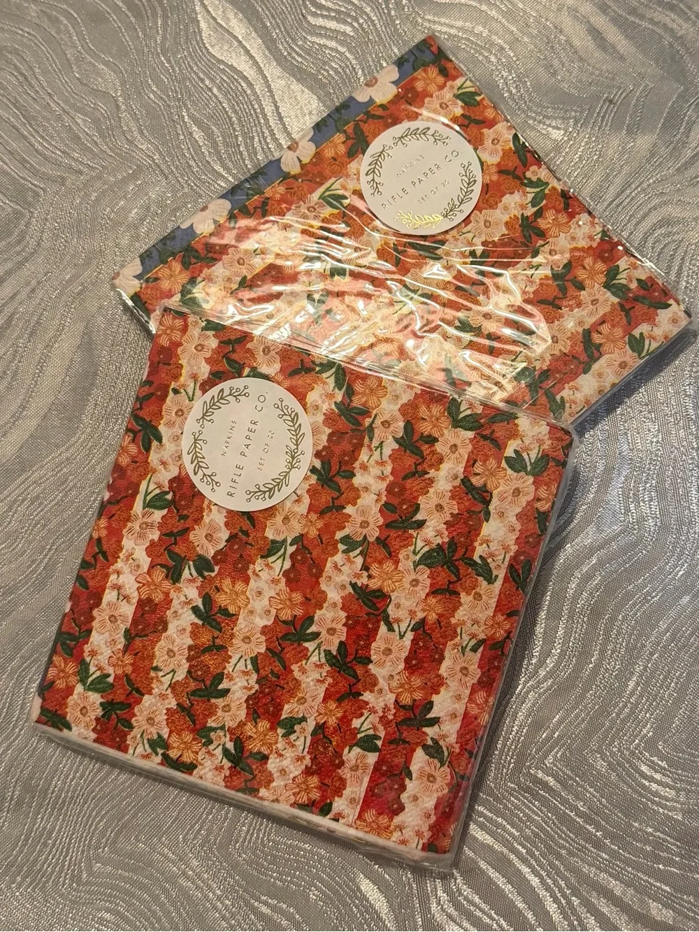 2 pack Rifle Paper Co. Red Floral Paper Napkins - Pack of Decorative Napkins
